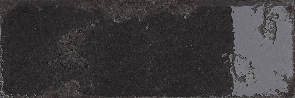 Azulejo rectangular oscuro efecto hormigón, borde desgastado y brillo parcial