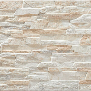 Andes-Marfil Panel de azulejos efecto piedra apilada en tonos crema y beige, textura rugosa