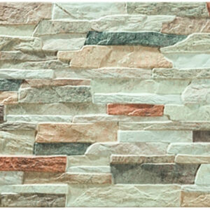 Andes-Mix Revestimiento cerámico efecto piedra apilada en tonos beige, gris y terracota