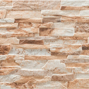Andes-Tierra Revestimiento cerámico imitación piedra apilada en tonos beige y marrón