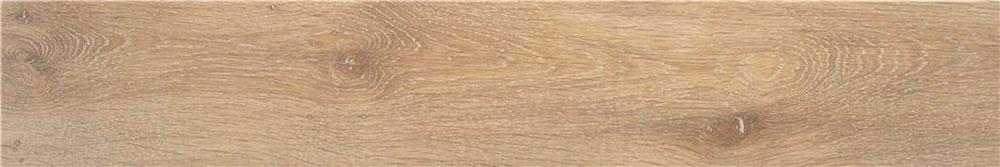 Suelo cerámico efecto madera roble claro, lamas con vetas y nudos