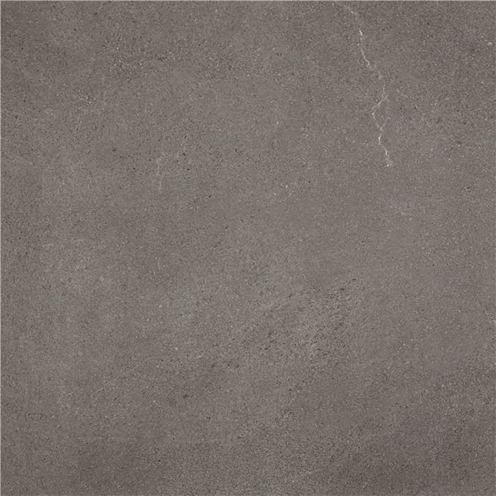 Bellevue-stone-60x60 Baldosa cerámica gris oscuro con textura tipo hormigón y sutil veta blanca