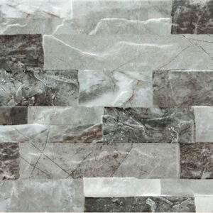 Panel de revestimiento cerámico imitación piedra en tonos grises