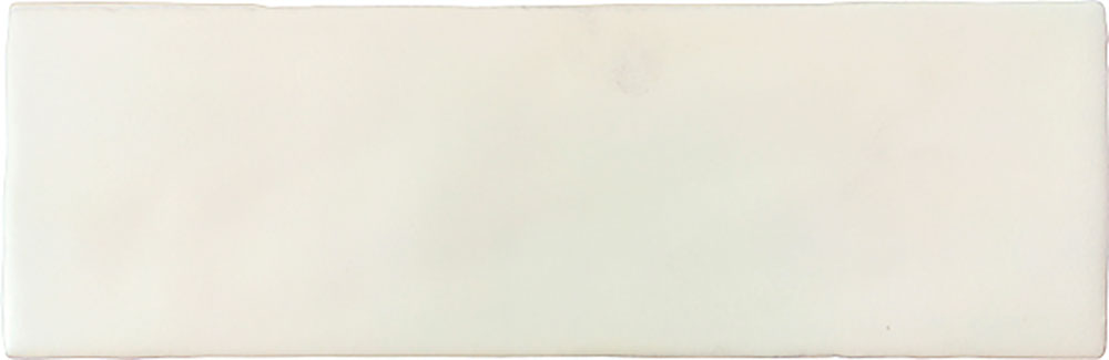 Azulejo cerámico rectangular blanco brillo con bordes biselados