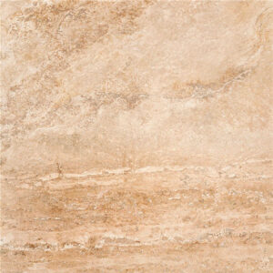 Azulejo cerámico efecto travertino beige con vetas horizontales y textura mate