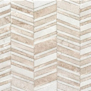 Azulejo cerámico en tonos beige y crema con patrón en espiga