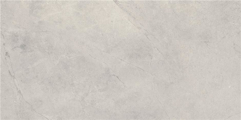 Baldosa cerámica gris claro con vetas y textura de piedra