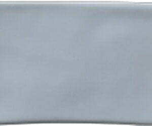 Azulejo cerámico tipo metro azul grisáceo brillante con borde biselado