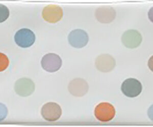 Azulejo rectangular blanco con lunares pastel multicolor