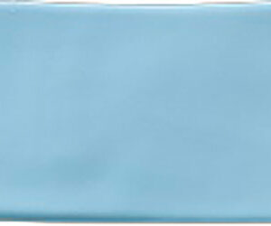 Azulejo cerámico rectangular azul celeste esmaltado, acabado brillante y bordes suavemente biselados