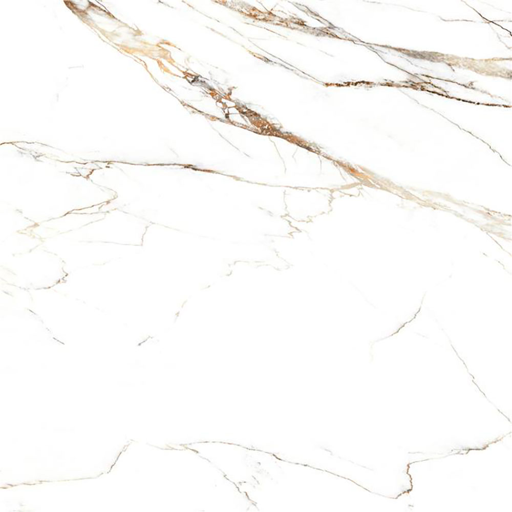 Indah-white-120x120 Baldosa cerámica blanca efecto mármol con vetas doradas y grises