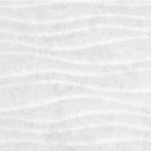 Azulejo cerámico blanco perla con sutil textura ondulada horizontal