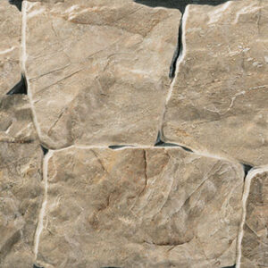 Revestimiento cerámico imitación piedra beige en losetas irregulares