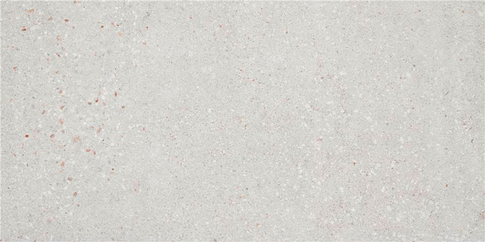 Kreta-grey-30x60_pasta_roja Azulejo gris claro con textura tipo terrazo y pequeñas motas rojizas