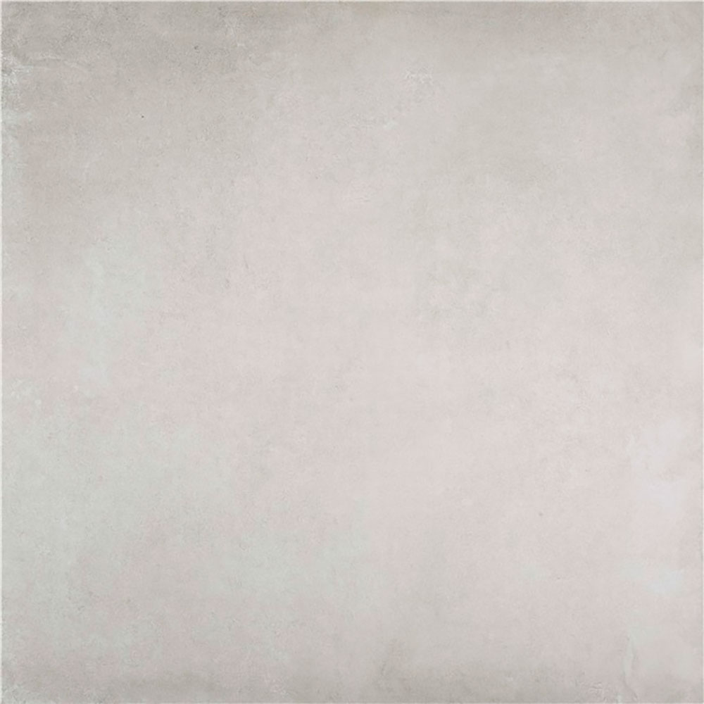 Baldosa cerámica cuadrada beige claro con textura suave efecto cemento