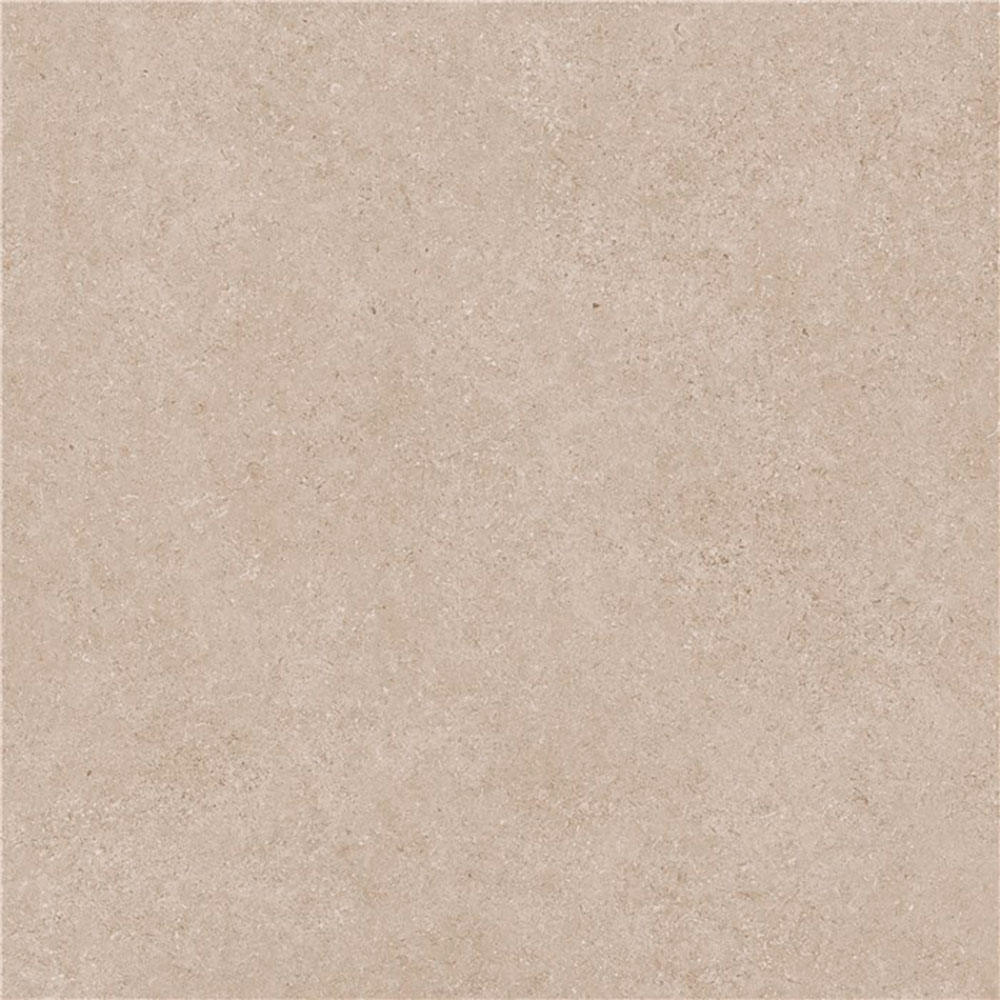 Baldosa cerámica beige efecto piedra con textura suave y acabado mate