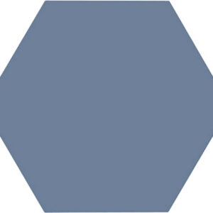 Azulejo hexagonal cerámico color azul grisáceo liso, acabado mate