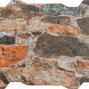 Muralla-Mix-40X60 Baldosa cerámica imitación piedra rústica con piezas irregulares en tonos óxido y gris