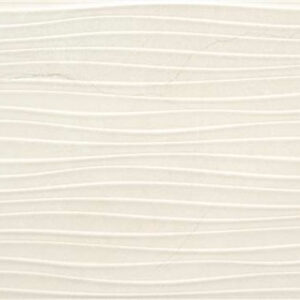 Azulejo cerámico blanco crema con relieve de ondas horizontales sutiles