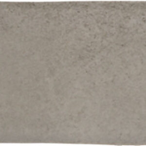 Azulejo rectangular gris topo con brillo irregular y manchas de esmalte blanco