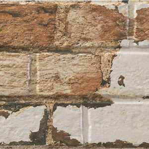 Old-Caravista-Rojo-17x52 Revestimiento cerámico efecto ladrillo envejecido blanco y ocre