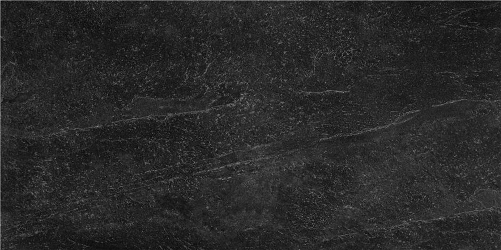 Azulejo cerámico negro efecto pizarra con vetas y textura mate