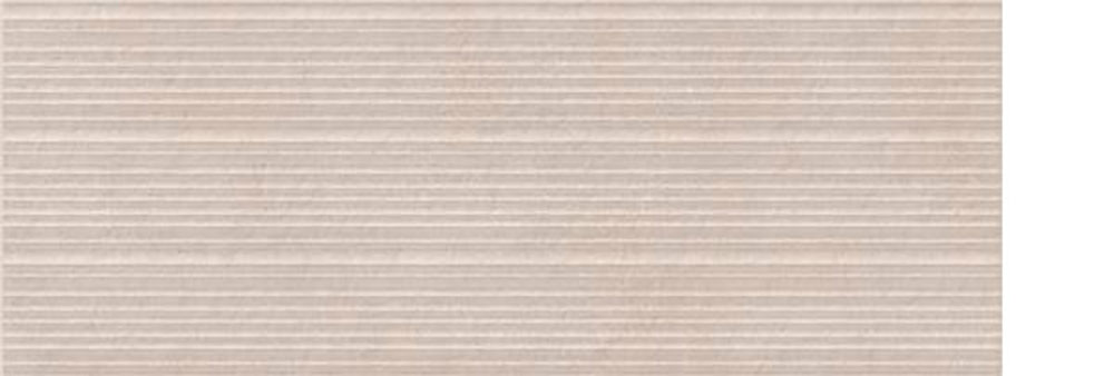 Sonder-dec-mink-33,3x90 Azulejo cerámico beige con finas estrías horizontales y superficie acanalada