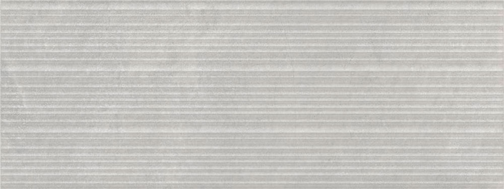 Sonder-dec-pearl-33,3x90 Revestimiento cerámico gris claro con textura de franjas horizontales