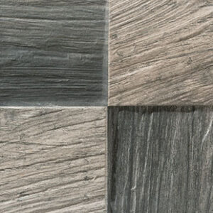 Mosaico de azulejos cerámicos efecto madera en tonos gris y beige