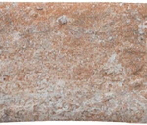 Azulejo cerámico rectangular rústico terracota con textura envejecida y pátina blanca