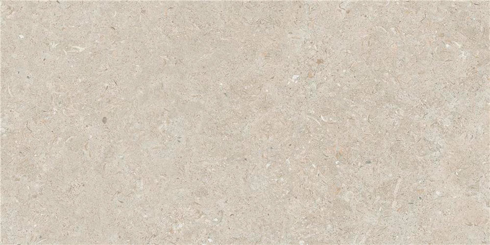 Azulejo cerámico beige efecto piedra con vetas y pequeñas incrustaciones