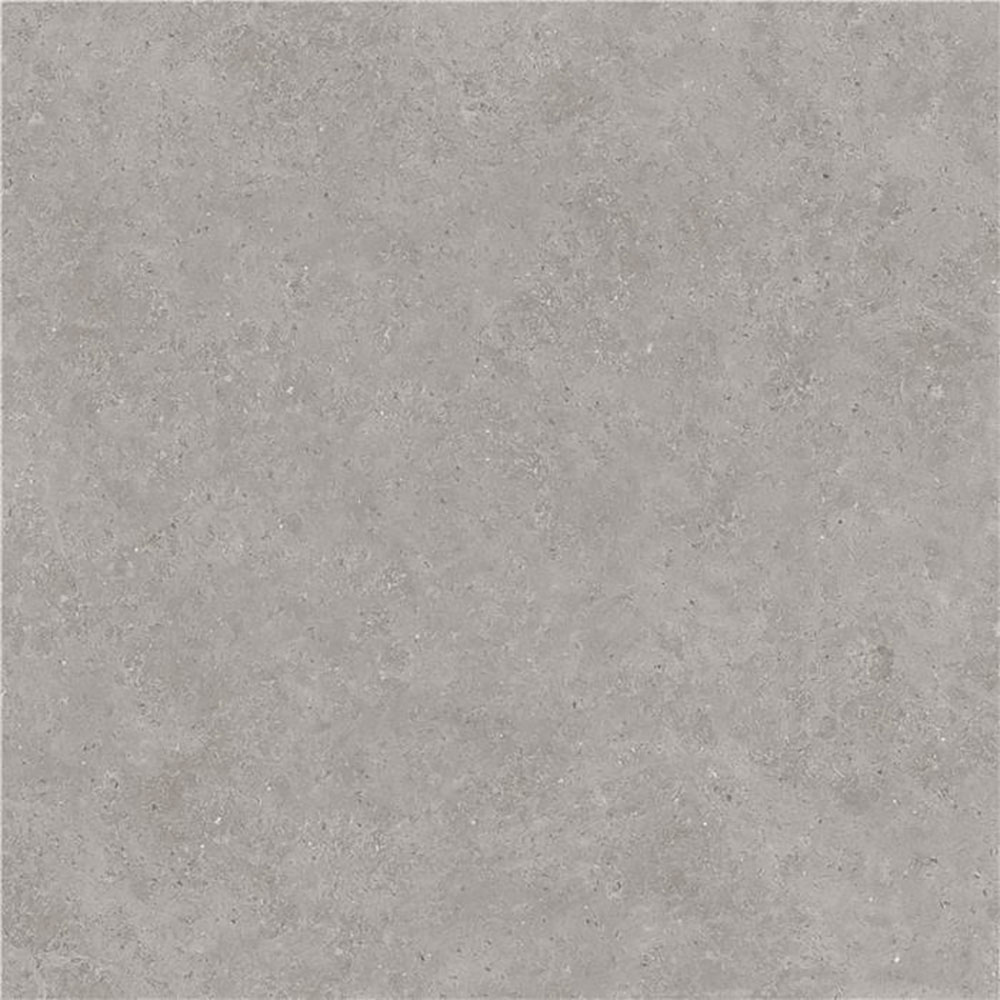 Baldosa cerámica gris claro con textura mate y efecto hormigón