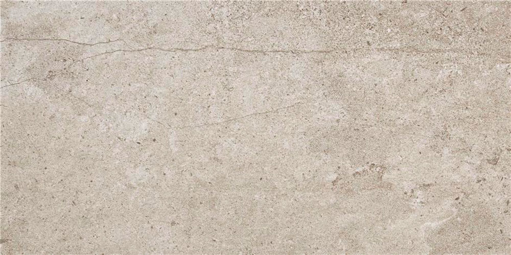 Baldosa cerámica beige grisáceo efecto piedra con vetas y microtextura