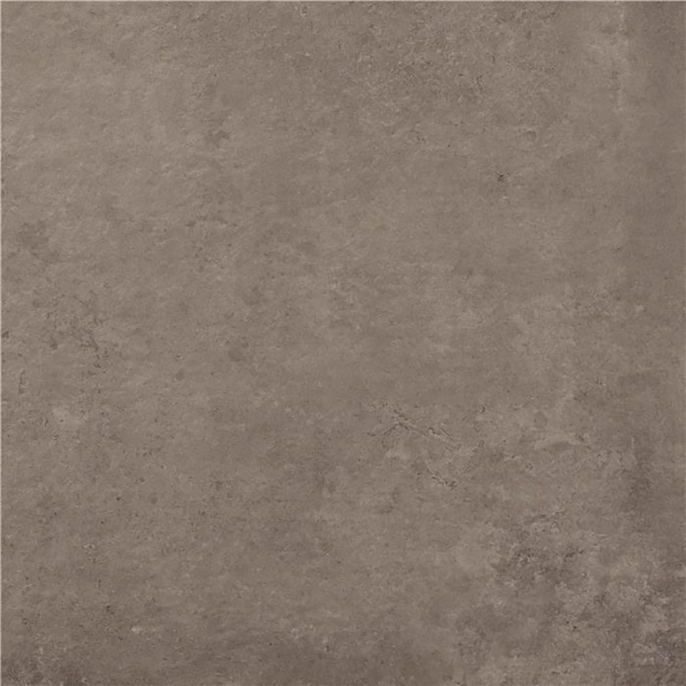 Baldosa cerámica color topo mate con textura de hormigón envejecido