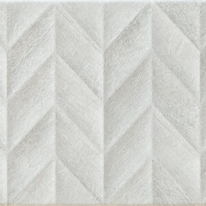 Revestimiento cerámico blanco roto con relieve en espiga