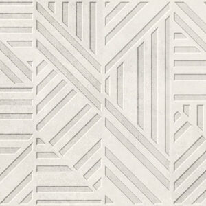 Azulejo cerámico claro con patrón geométrico de líneas diagonales y rectas