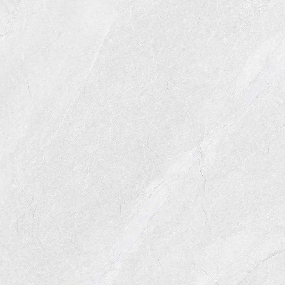 Muestra de azulejo cerámico blanco grisáceo con vetas finas tipo mármol