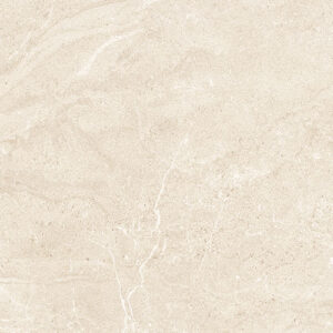 Azulejo cerámico beige con vetas sutiles y acabado efecto mármol
