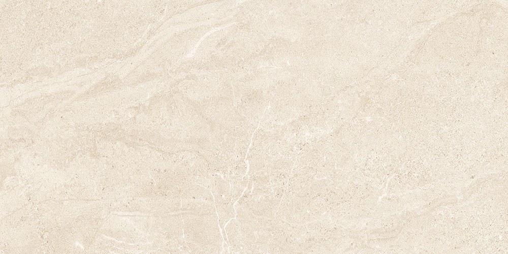 Azulejo cerámico beige con vetas sutiles y acabado efecto mármol