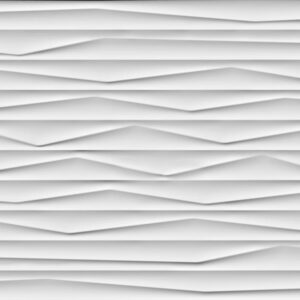 Panel de azulejos blancos con relieve horizontal ondulado en capas