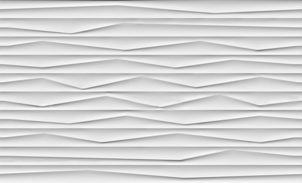 Panel de azulejos blancos con relieve horizontal ondulado en capas