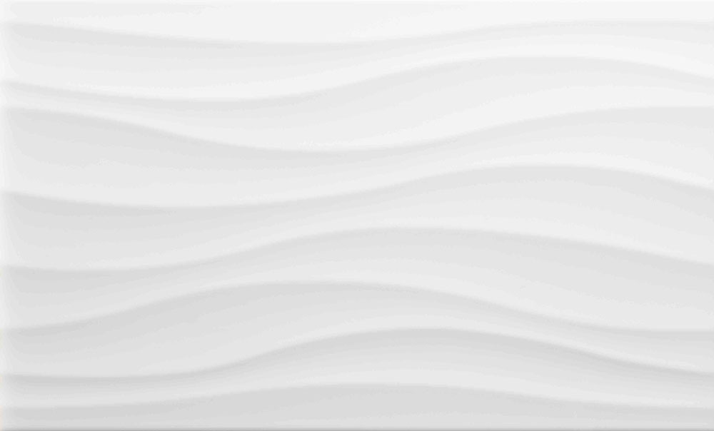 Azulejo cerámico blanco con relieve ondulado horizontal