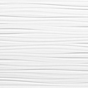 Azulejo cerámico blanco con relieve de ondas horizontales