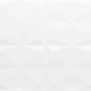 Revestimiento cerámico blanco con relieve geométrico de triángulos