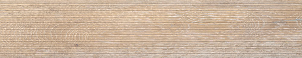 Muestra de pavimento cerámico efecto madera en tonos beige con vetas