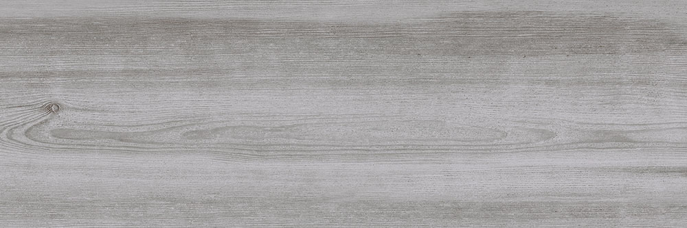Azulejo cerámico efecto madera gris con veta horizontal y nudo sutil