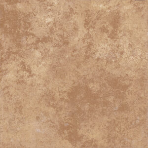 Muestra de azulejo cerámico beige y marrón con textura moteada