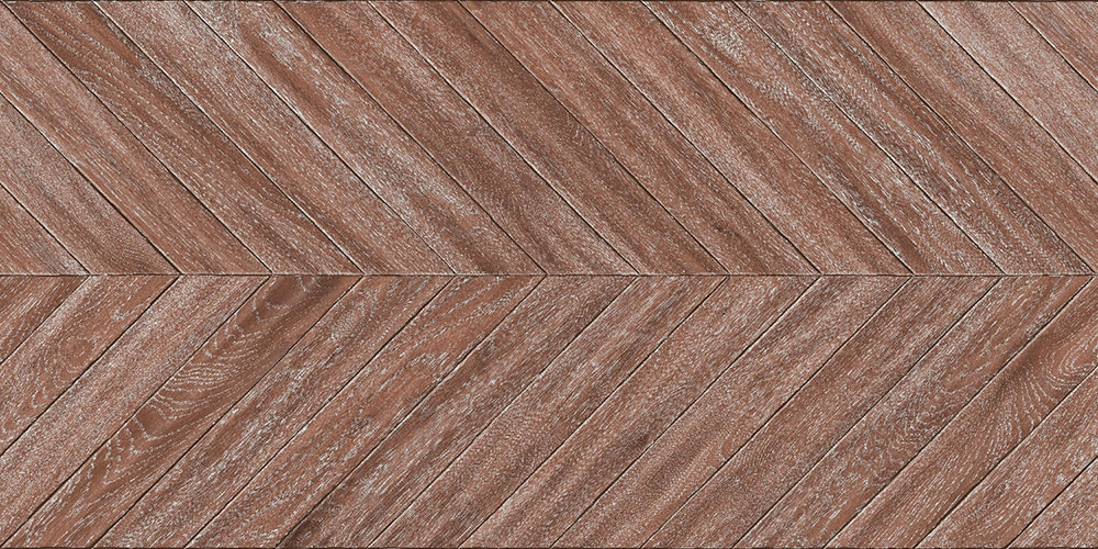 Revestimiento cerámico imitación madera en formato espiga marrón texturado