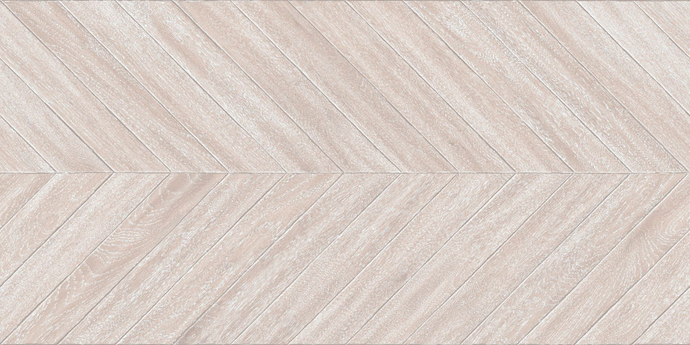 Revestimiento cerámico efecto madera en espiga beige claro
